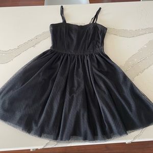 Midi black tulle dress